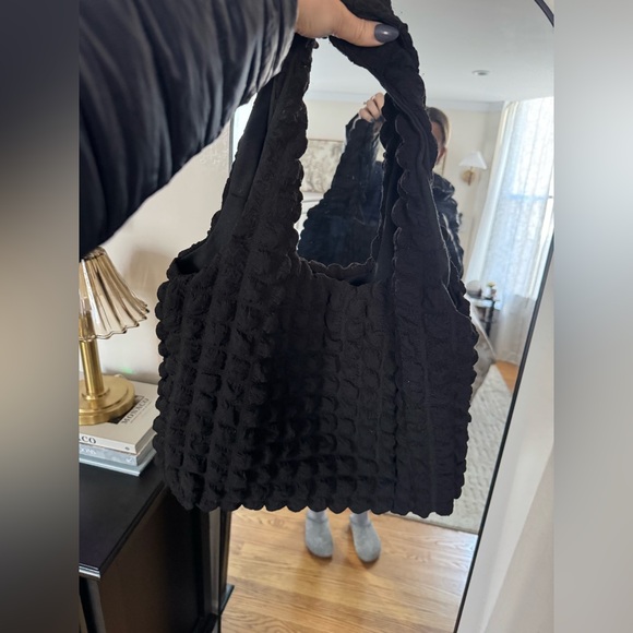 SHEIN Black Quilted puffy hobo bag - Picture 4 of 5